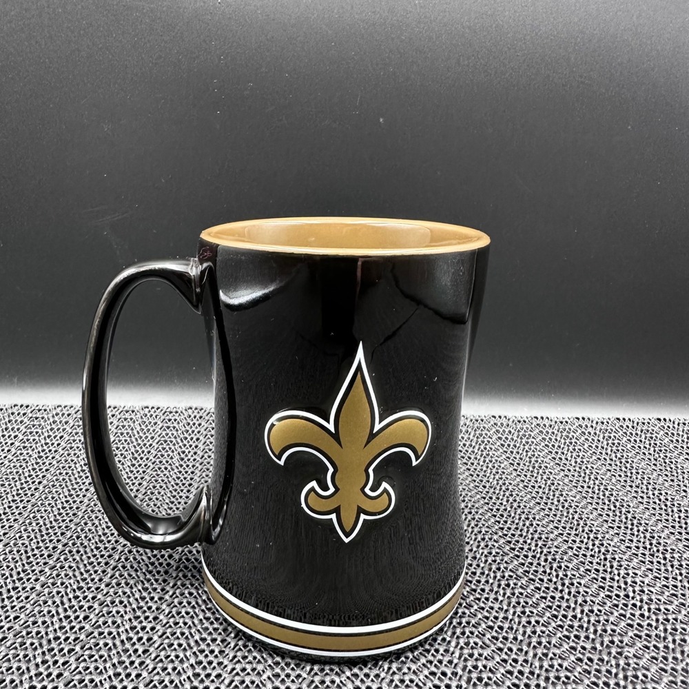 NFL New Orleans Saints Coffee Mug Boelter Brands Black Gold Fleur-de-lis 2019